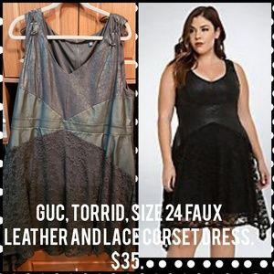 COPY - Sexy, Torrid, size 24 faux leather/lace dr…